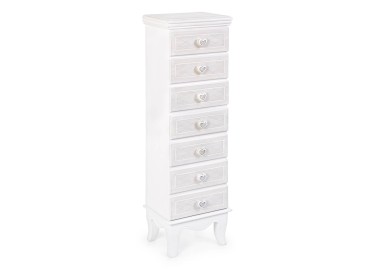 CHARLENE 7 DRAWER CHEST OF BIZZOTTO WHITE WOOD