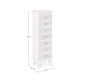 CHARLENE 7 DRAWER CHEST OF BIZZOTTO WHITE WOOD