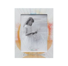 KCT02 GIEMME COMMUNION WHITE WOOD PHOTO FRAME 13x18cm