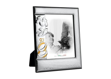 KAT09 SILVER METAL PHOTO FRAME 50TH ANNIVERSARY GIEMME 15x20cm