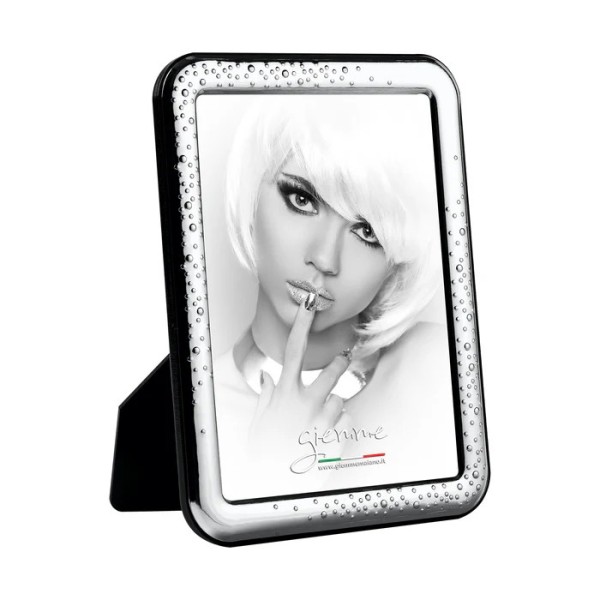 KST471 PHOTO FRAME SILVER METAL BUBBLE EFFECT GIEMME 10x15cm