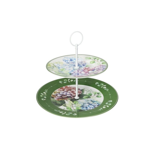 TWO-TIER FLORA STAND IN BRANDANI PORCELAIN