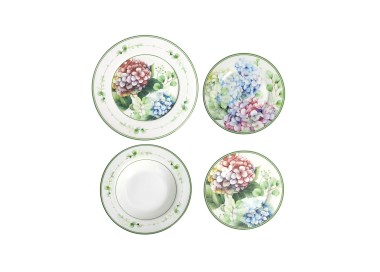 SET OF 18 PIECE TABLE PLATES FLORA PORCELAIN BRANDANI