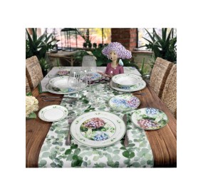 SET OF 18 PIECE TABLE PLATES FLORA PORCELAIN BRANDANI