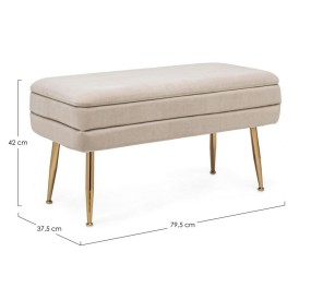 BEIGE STORAGE BENCH PAVLINA BIZZOTTO