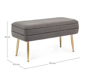 DARK GRAY STORAGE BENCH PAVLINA BIZZOTTO