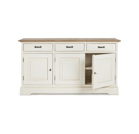 CREDENZA SIENA IN LEGNO BIANCO 3 ANTE 3 CASSETTI BIZZOTTO 150x50cm H85