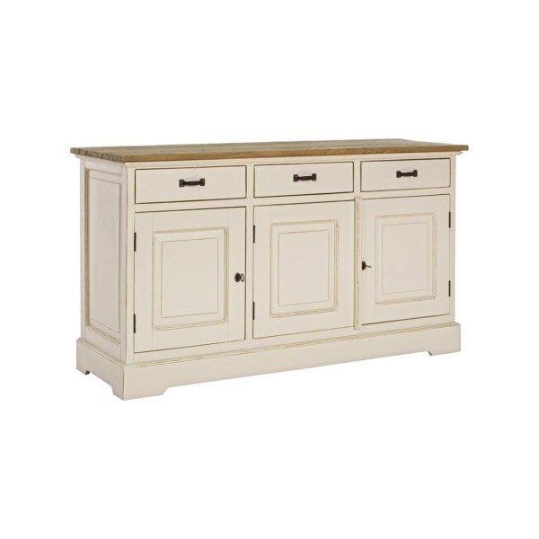 CREDENZA SIENA IN LEGNO BIANCO 3 ANTE 3 CASSETTI BIZZOTTO 150x50cm H85