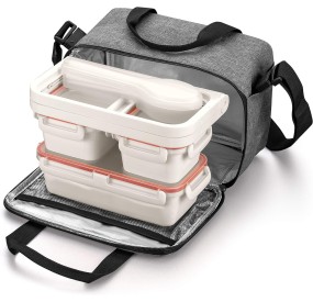 LUNCH BOX COMPLETA CON BORSA TERMICA ISOLANTE E POSATE