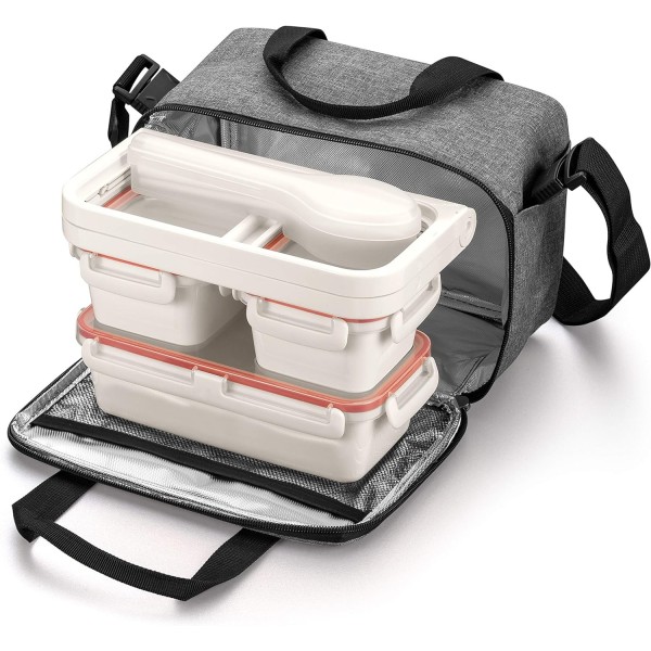 LUNCH BOX COMPLETA CON BORSA TERMICA ISOLANTE E POSATE