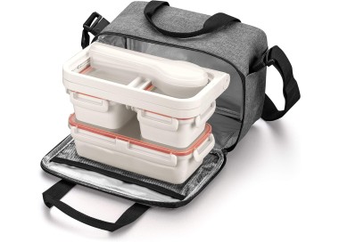 LUNCH BOX COMPLETA CON BORSA TERMICA ISOLANTE E POSATE