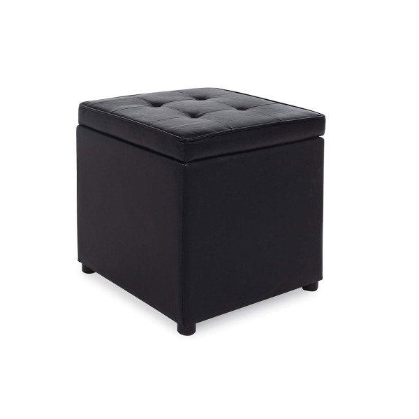 BIZZOTTO BLACK ECO-LEATHER CONTAINER POUF