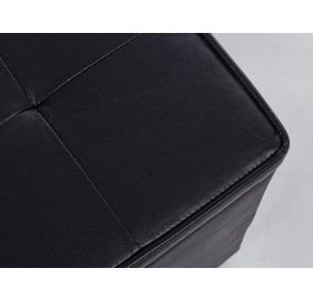 BIZZOTTO BLACK ECO-LEATHER CONTAINER POUF