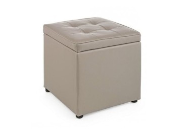 BIZZOTTO BEIGE ECO-LEATHER CONTAINER POUF