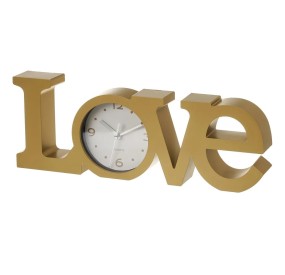 OROLOGIO DA TAVOLO LOVE ORO OPACO 39x15cm