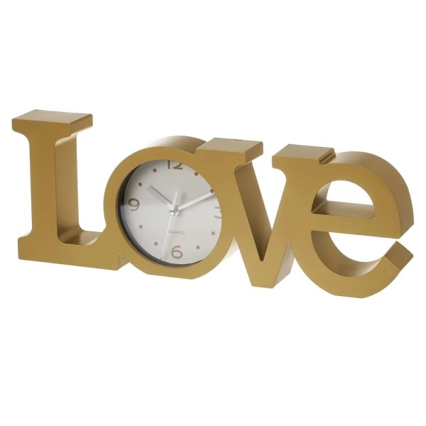 LOVE MATT GOLD TABLE CLOCK 39x15cm