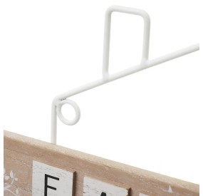 FAMILY WALL COAT RACK 4 HOOKS MDF WOOD AND METAL