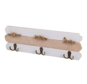 WALL COAT RACK 3 HOOKS NATURAL MDF WOOD