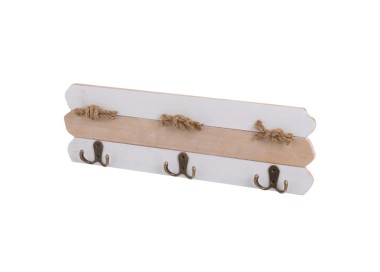 WALL COAT RACK 3 HOOKS NATURAL MDF WOOD