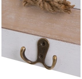 WALL COAT RACK 3 HOOKS NATURAL MDF WOOD