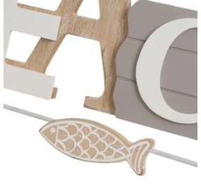 BEACH WALL COAT RACK 3 HOOKS MDF WOOD