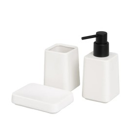 SET 3PCS WHITE CERAMIC BATHROOM DISPENSER