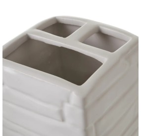 SET 3PZ DISPENSER BAGNO IN CERAMICA BIANCA EFFETTO PIETRA