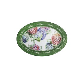 LARGE OVAL FLORA MELAMINE TRAY BRANDANI