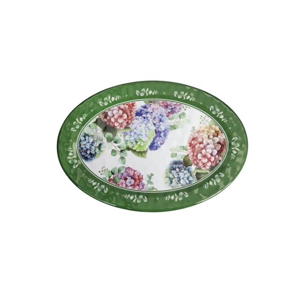 LARGE OVAL FLORA MELAMINE TRAY BRANDANI