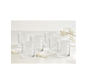 SET OF 6 SQUARE GLASSES IN BRANDANI GLASS