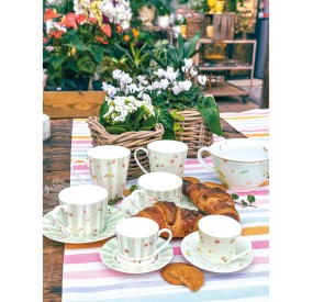 TAZZA COLAZIONE POLLINE VERDE PORCELLANA BRANDANI