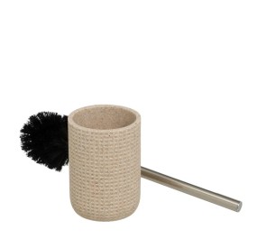 BEIGE STONE EFFECT POLYRESIN BRUSH HOLDER 37cm