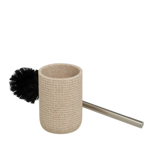 BEIGE STONE EFFECT POLYRESIN BRUSH HOLDER 37cm