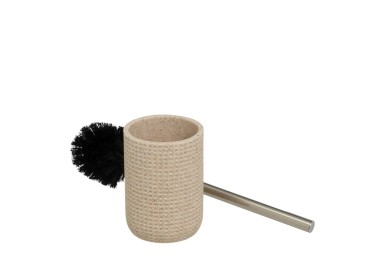 BEIGE STONE EFFECT POLYRESIN BRUSH HOLDER 37cm