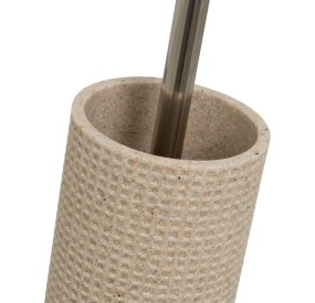 BEIGE STONE EFFECT POLYRESIN BRUSH HOLDER 37cm