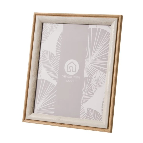 CORNICE PORTAFOTO LEGNO MDF BIANCO - MARRONE 20x25