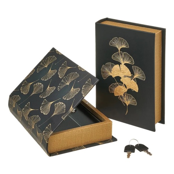 GINKGO BOOK SAFE SECRET HIDING WITH KEY