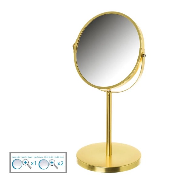 DOUBLE GOLD MIRROR 2 MAGNIFICATIONS 35cm