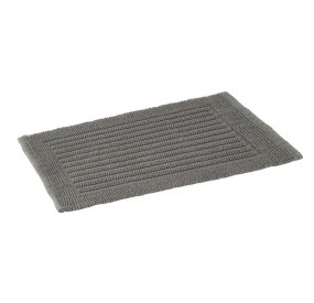 GRAY RECTANGULAR BATHROOM RUG 100% COTTON