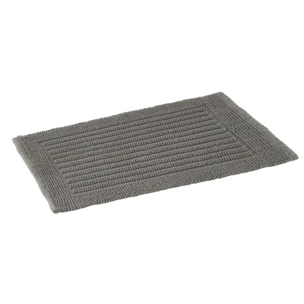 GRAY RECTANGULAR BATHROOM RUG 100% COTTON