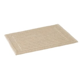 BEIGE RECTANGULAR BATHROOM RUG 100% COTTON