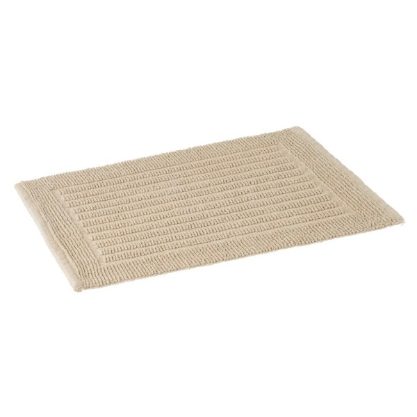 BEIGE RECTANGULAR BATHROOM RUG 100% COTTON