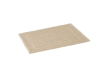 BEIGE RECTANGULAR BATHROOM RUG 100% COTTON