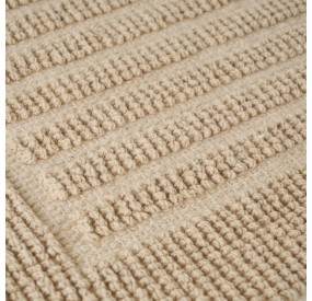 BEIGE RECTANGULAR BATHROOM RUG 100% COTTON