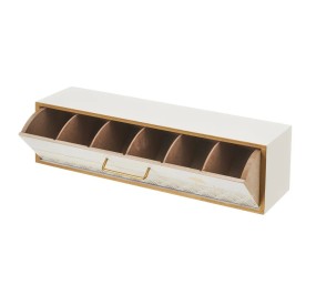 BOX 6 COMPARTMENTS GINKO MDF WOOD 39x10x11cm