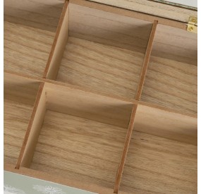 SCATOLA 6 COMPARTIMENTI LEGNO MDF E CRISTALLO 24x16x7cm