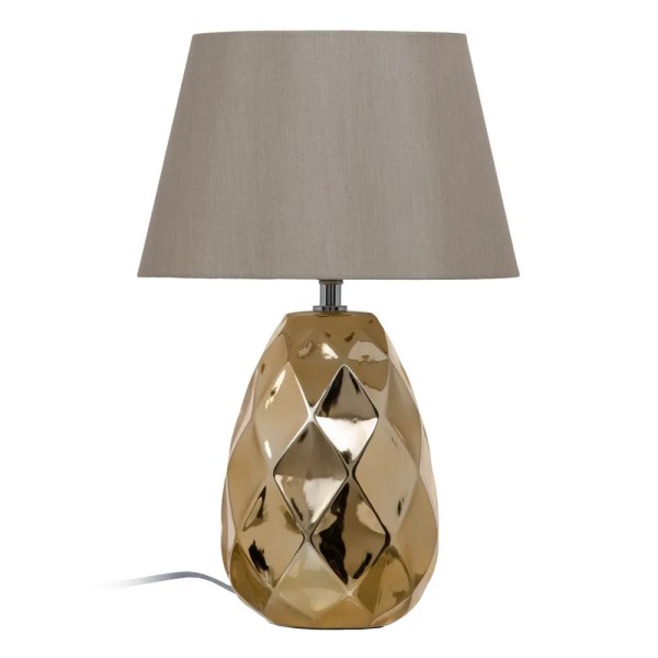 GOLDEN CERAMIC AND FABRIC TABLE LAMP 43cm