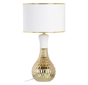 WHITE GOLDEN CERAMIC AND LINEN TABLE LAMP 45cm