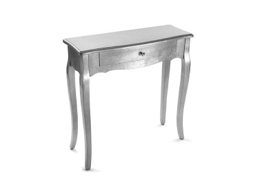 CAGLIARI ENTRANCE TABLE IN SILVER WOOD 80x30cm VERSA