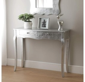 CAGLIARI ENTRANCE TABLE IN SILVER WOOD 80x30cm VERSA